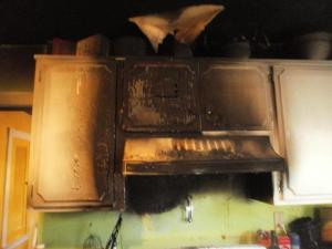 Burned up kitchen